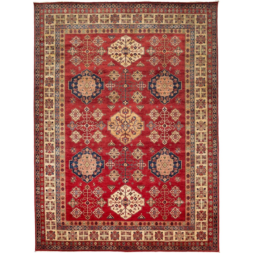 Tappeto Kazak Fine Pakistan marrone grigio 293x398 Tappeto Kazak Fine Pakistan marrone grigio 293x398