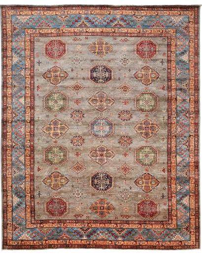 Tappeto Kazak Fine Pakistan marrone grigio 250x303