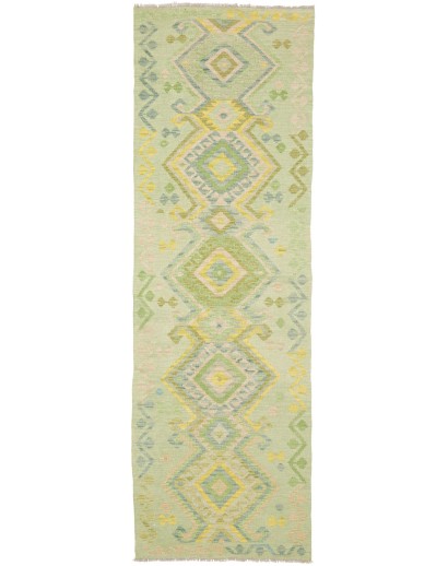 Tappeto Kilim Afghanistan marrone verde 81x264