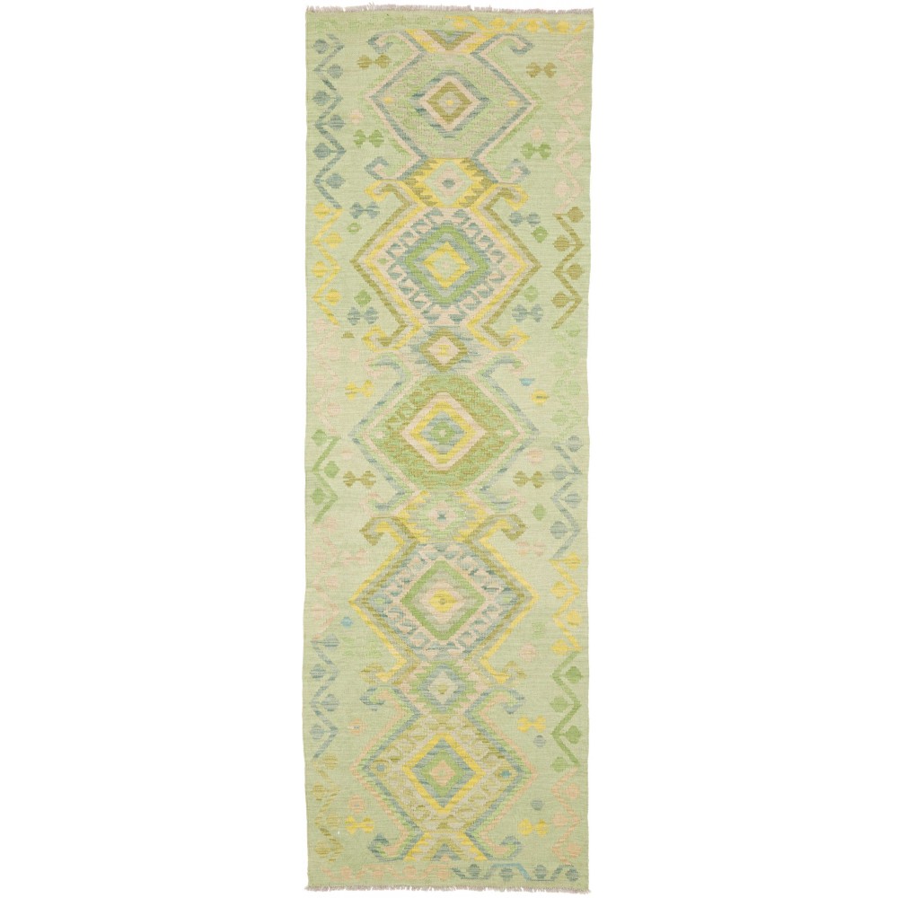 Tappeto Kilim Afghanistan marrone verde 81x264