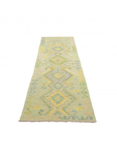 Tappeto Kilim Afghanistan marrone verde 81x264