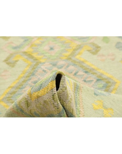 Tappeto Kilim Afghanistan marrone verde 81x264