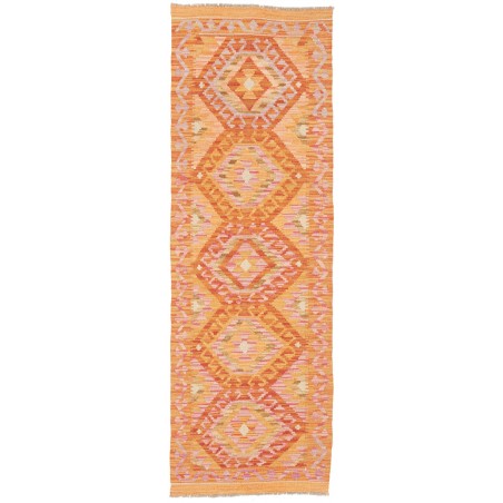 Tappeto Kilim Afghanistan arancione beige 61x197