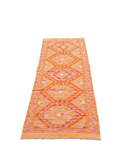 Tappeto Kilim Afghanistan arancione beige 61x197