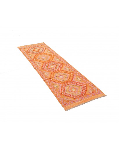 Tappeto Kilim Afghanistan arancione beige 61x197