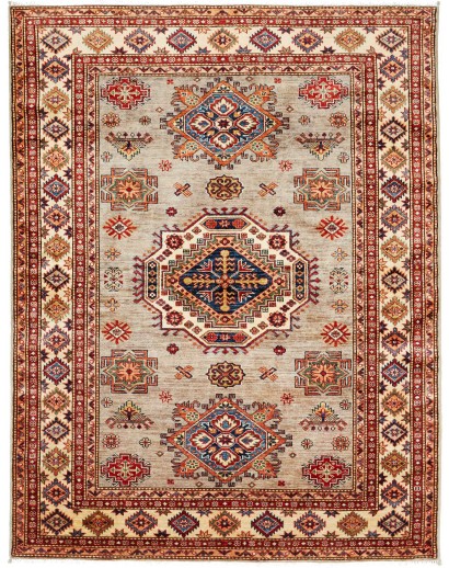 Tappeto Kazak Fine Pakistan marrone grigio 154x200