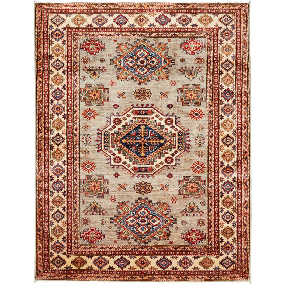 Tappeto Kazak Fine Pakistan marrone grigio 154x200 Tappeto Kazak Fine Pakistan marrone grigio 154x200