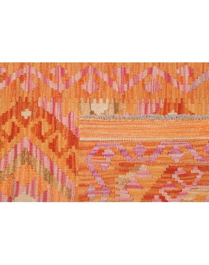 Tappeto Kilim Afghanistan arancione beige 61x197