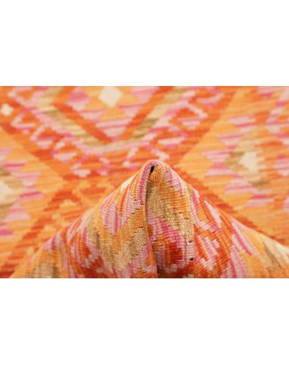 Tappeto Kilim Afghanistan arancione beige 61x197