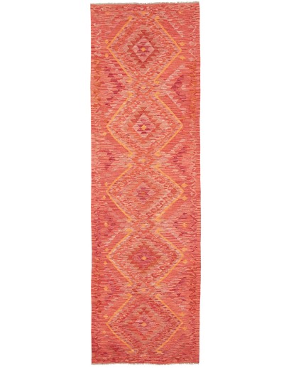 Tappeto Kilim Afghanistan rosso bianco 85x291
