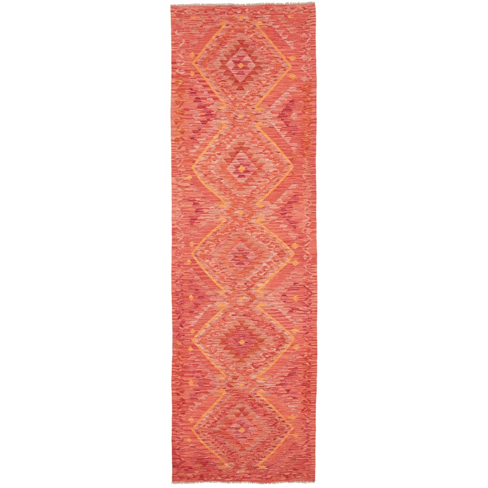 Tappeto Kilim Afghanistan rosso bianco 85x291