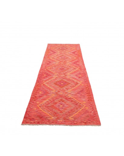 Tappeto Kilim Afghanistan rosso bianco 85x291