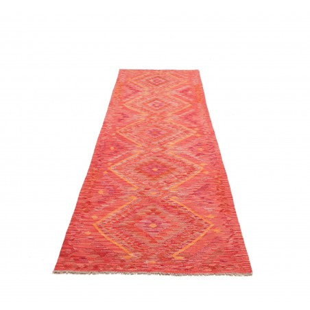 Tappeto Kilim Afghanistan rosso bianco 85x291