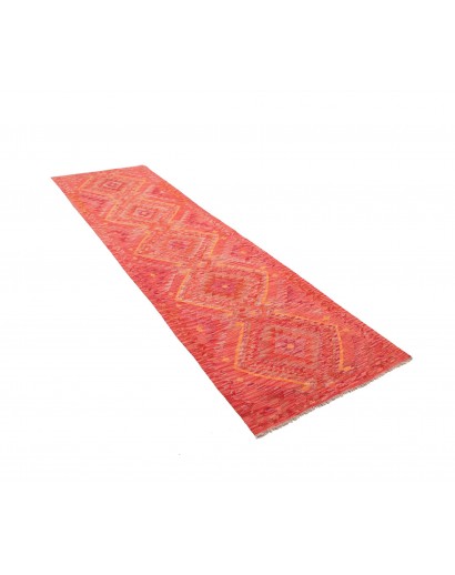 Tappeto Kilim Afghanistan rosso bianco 85x291