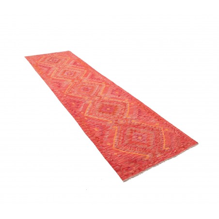 Tappeto Kilim Afghanistan rosso bianco 85x291