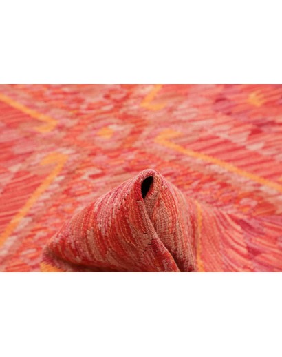 Tappeto Kilim Afghanistan rosso bianco 85x291