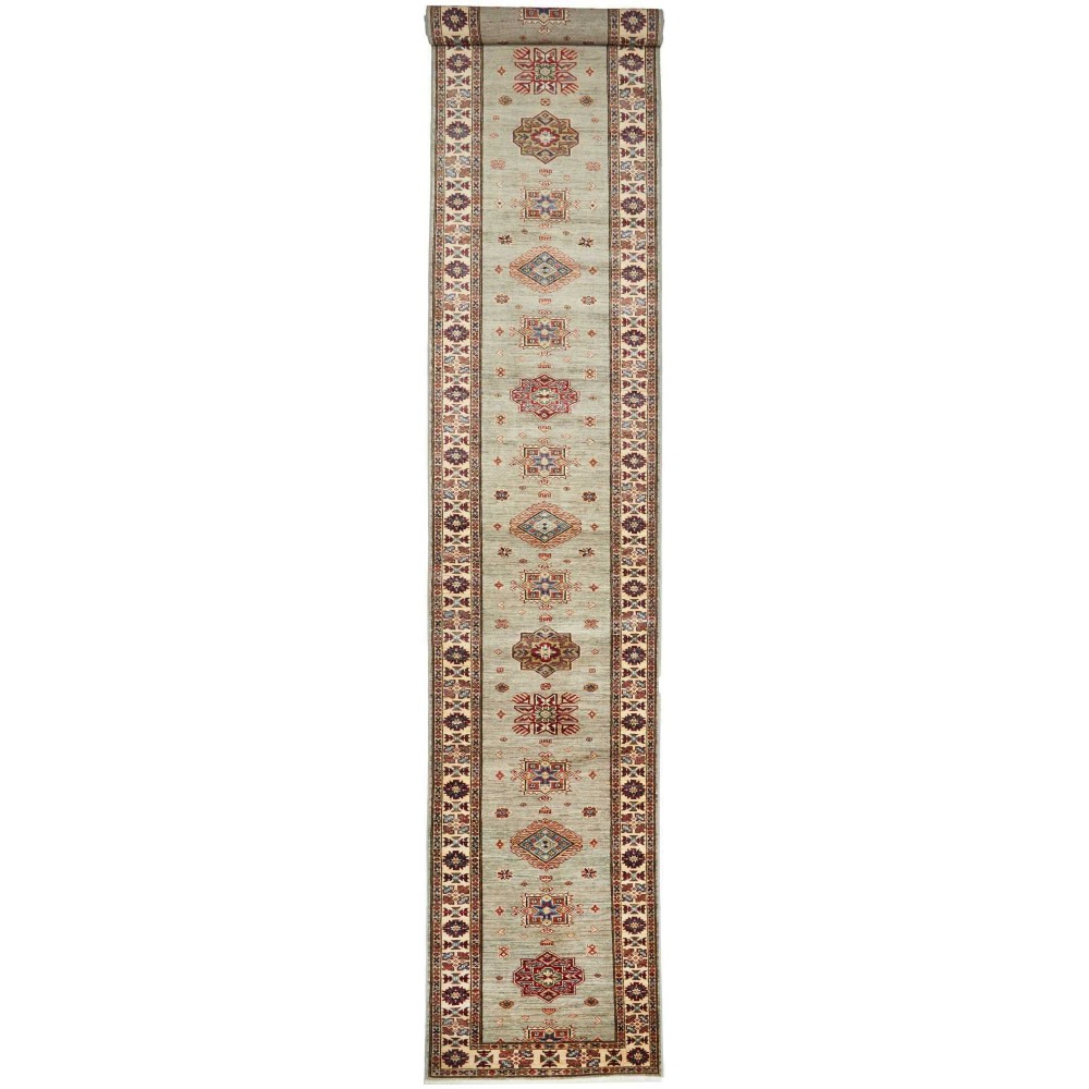 Tappeto Kazak Fine Pakistan marrone 86x578 Tappeto Kazak Fine Pakistan marrone 86x578