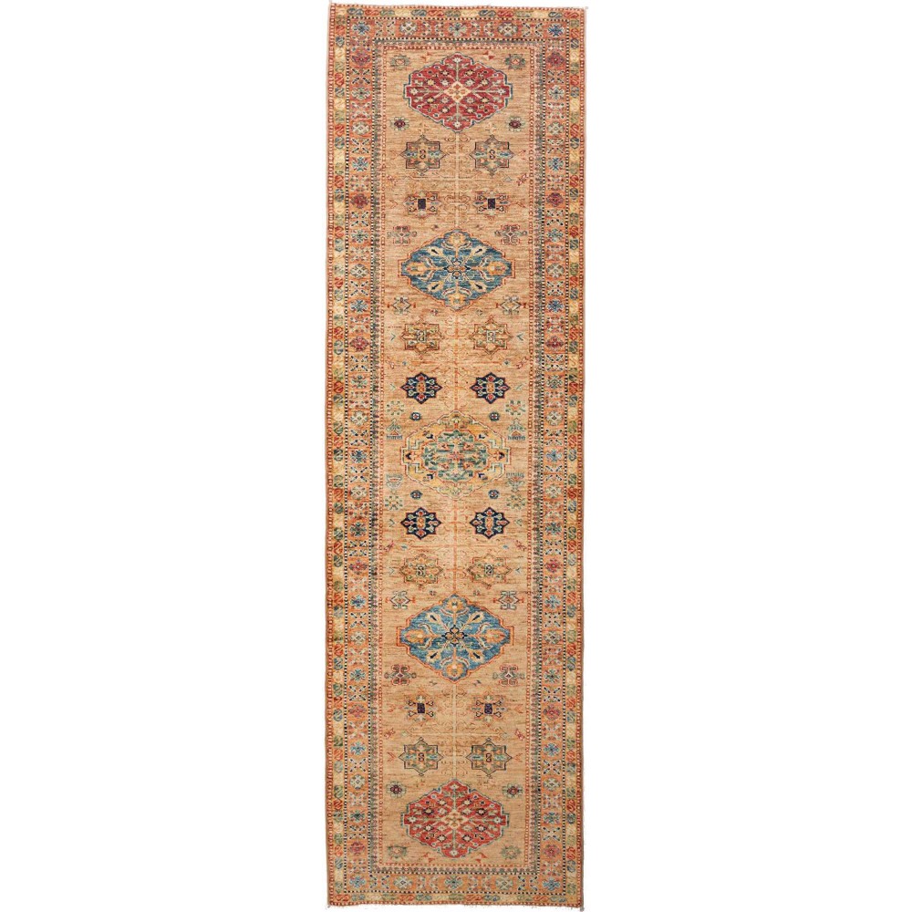 Tappeto Kazak Fine Pakistan marrone 83x296 Tappeto Kazak Fine Pakistan marrone 83x296