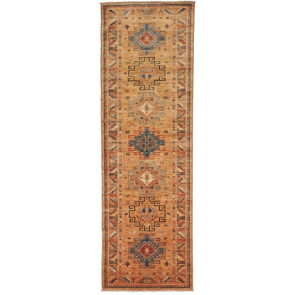 Tappeto Kazak Fine Pakistan arancione 79x252 Tappeto Kazak Fine Pakistan arancione 79x252