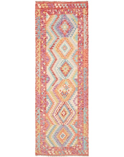 Tappeto Kilim Afghanistan marrone rosso 90x262