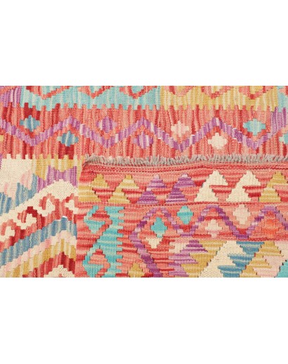 Tappeto Kilim Afghanistan marrone rosso 90x262