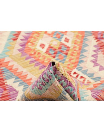 Tappeto Kilim Afghanistan marrone rosso 90x262