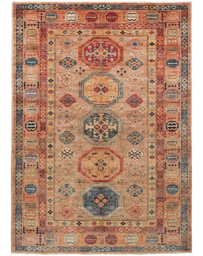 Tappeto Kazak Fine Pakistan marrone grigio 150x209
