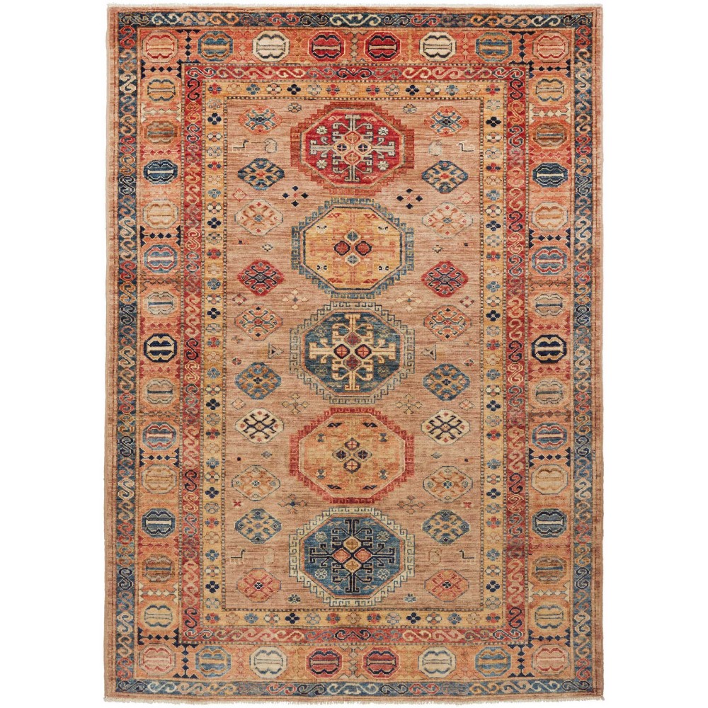 Tappeto Kazak Fine Pakistan marrone grigio 150x209 Tappeto Kazak Fine Pakistan marrone grigio 150x209
