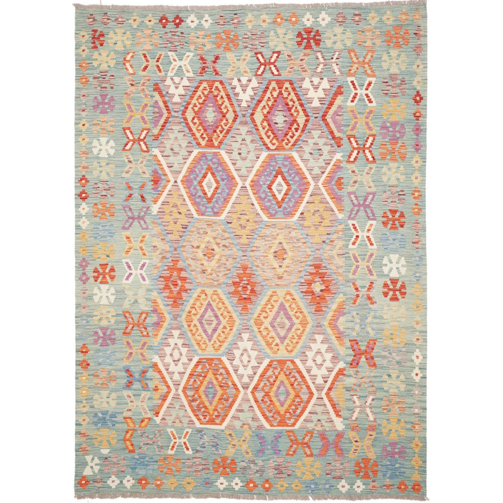Tappeto Kilim Afghanistan beige rosso 180x250