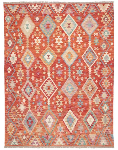 Tappeto Kilim Afghanistan arancione rosso 179x234