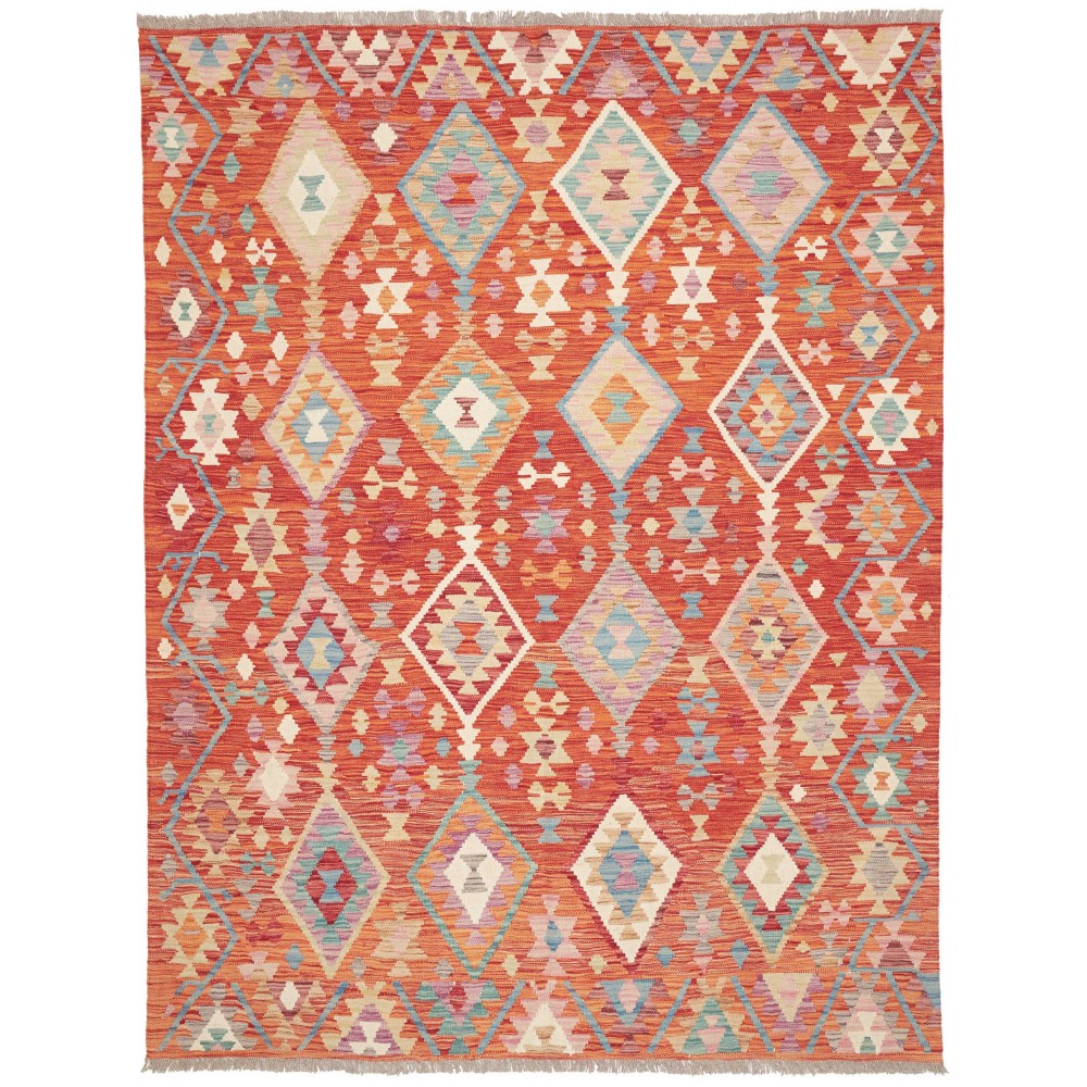 Tappeto Kilim Afghanistan arancione rosso 179x234