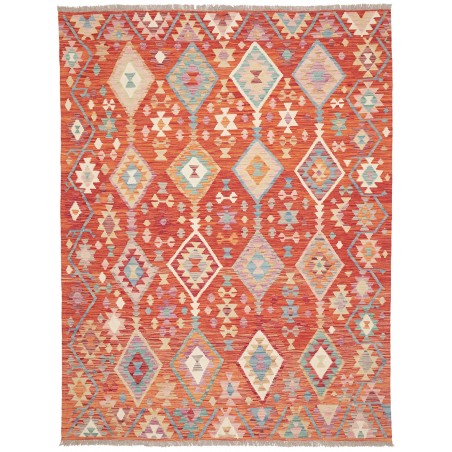 Tappeto Kilim Afghanistan arancione rosso 179x234