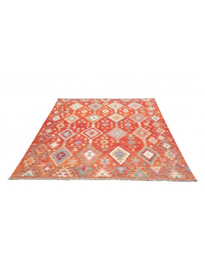 Tappeto Kilim Afghanistan arancione rosso 179x234