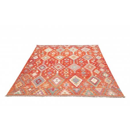 Tappeto Kilim Afghanistan arancione rosso 179x234