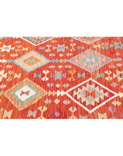 Tappeto Kilim Afghanistan arancione rosso 179x234