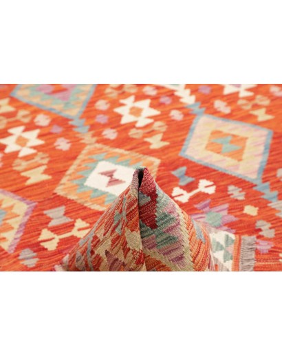 Tappeto Kilim Afghanistan arancione rosso 179x234
