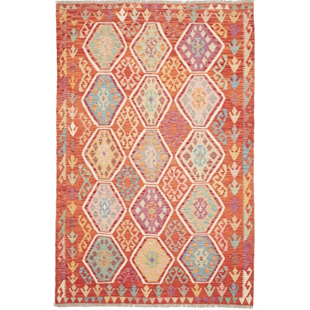 Tappeto Kilim Afghanistan arancione bianco 170x256