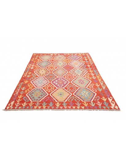 Tappeto Kilim Afghanistan arancione bianco 170x256