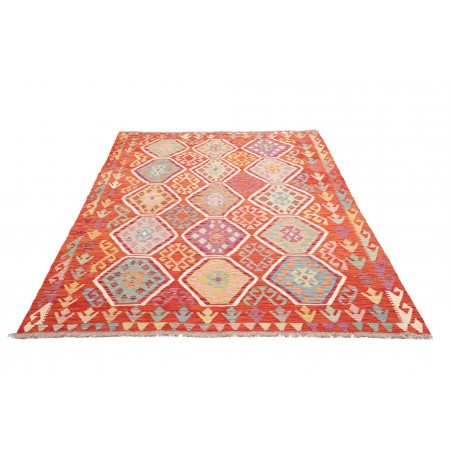 Tappeto Kilim Afghanistan arancione bianco 170x256