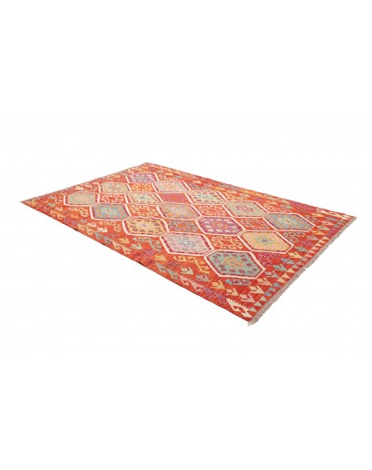 Tappeto Kilim Afghanistan arancione bianco 170x256