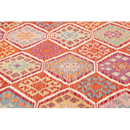 Tappeto Kilim Afghanistan arancione bianco 170x256