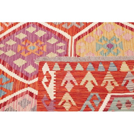Tappeto Kilim Afghanistan arancione bianco 170x256