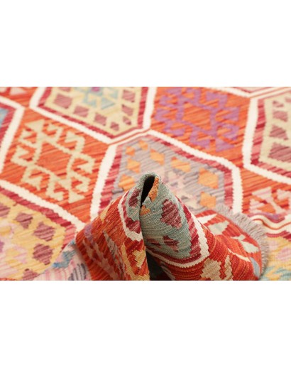 Tappeto Kilim Afghanistan arancione bianco 170x256