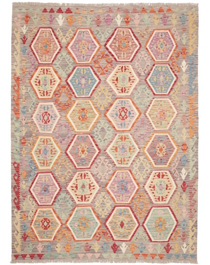 Tappeto Kilim Afghanistan marrone rosso 179x243