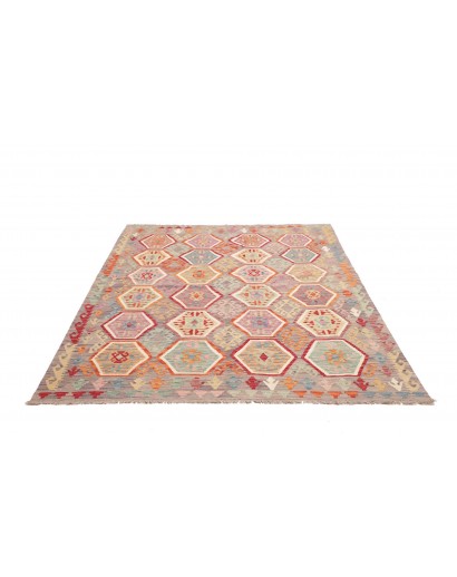 Tappeto Kilim Afghanistan marrone rosso 179x243