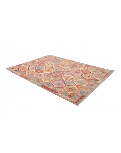 Tappeto Kilim Afghanistan marrone rosso 179x243
