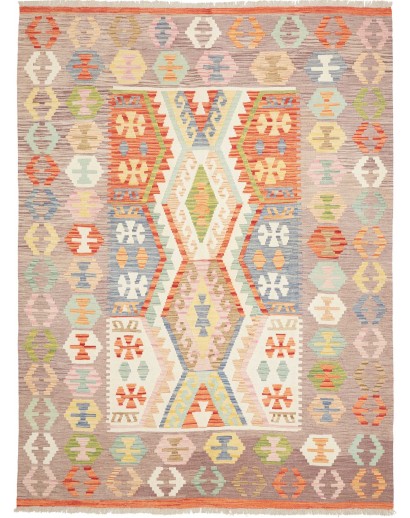 Tappeto Kilim Afghanistan marrone rosso 186x246