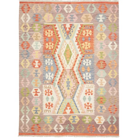 Tappeto Kilim Afghanistan marrone rosso 186x246