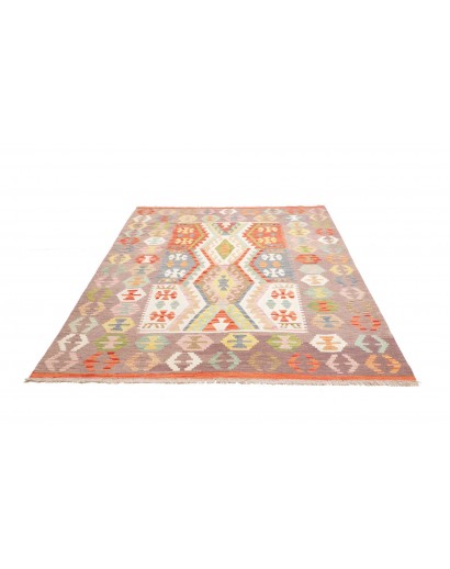 Tappeto Kilim Afghanistan marrone rosso 186x246