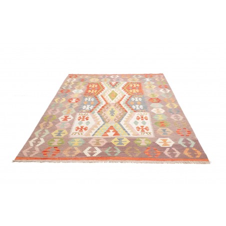 Tappeto Kilim Afghanistan marrone rosso 186x246